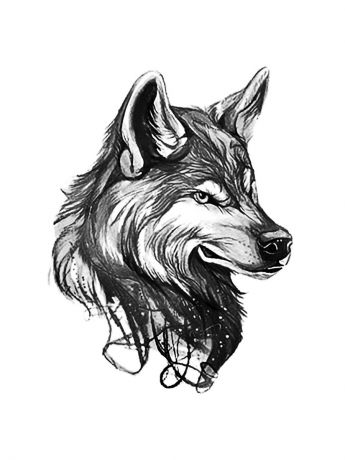 Наклейка на одежду (белую/светлую) "Волк"