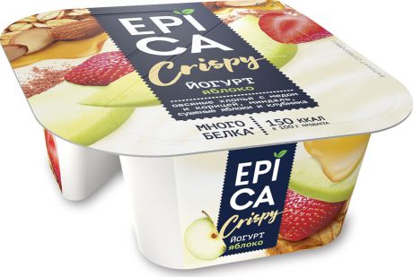 Йогурт Epica Crispy, с яблоком, мюсли и миндалем с сушенным яблоком, 5,7 %, 140 г