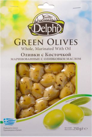 Оливки Delphi, маринованные с оливковковым маслом, 250 г
