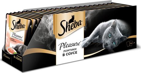 Консервы для взрослых кошек Sheba "Pleasure", с форелью и креветками, 85 г х 24 шт