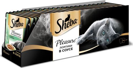 Консервы для взрослых кошек Sheba "Pleasure", с курицей и кроликом в соусе, 85 г х 24 шт