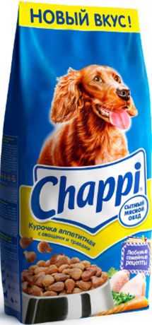 Корм сухой для собак Chappi "Сытный мясной обед", курочка аппетитная, 15 кг