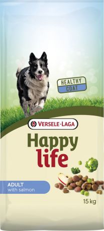 Корм сухой Versele-Laga Happy Life, для собак, с лососем, 15 кг