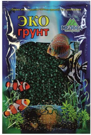 Грунт для аквариума "ЭКОгрунт", мраморная крошка, цвет: изумрудный, 2-5 мм, 3,5 кг. г-1008