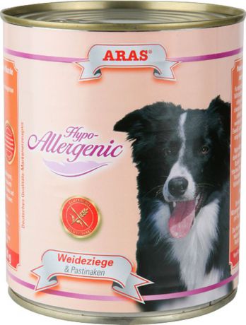 Консервы для собак Aras "Hipo-Allergenic", с козой и пастернаком, 820 г