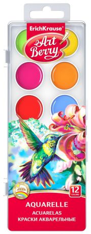 Краски акварельные ArtBerry, с уф-защитой яркости, 12 цветов