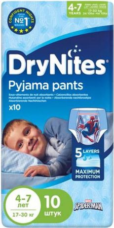 Huggies Подгузники-трусики для мальчиков DryNites 4-7 лет 17-30 кг 10 шт