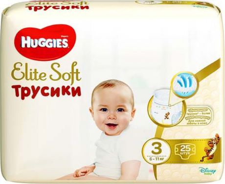 Huggies Подгузники-трусики Elite Soft 6-11 кг (размер 3) 25 шт