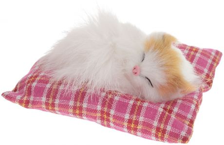 Vebtoy Фигурка Лежащий котенок на коврике цвет белый С408