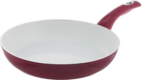 Сковорода "Bialetti" с керамическим покрытием, цвет: красный. Диаметр 30 см