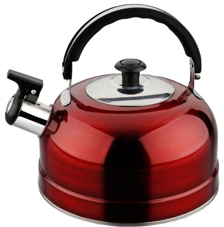 Чайник "Irit", со свистком, цвет: красный, 2,5 л