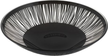 Тарелка глубокая NiNaGlass "Витас", цвет: черный, диаметр 22 см