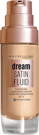 Maybelline New York Тональный крем-флюид для лица "Dream Satin Fluid", оттенок 10, натурально-бежевый, 30 мл