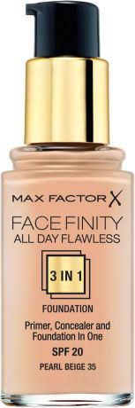 Max Factor Тональная основа 3в1 "Facefinity All Day Flawless", SPF 20, тон №35 (pearl beige), 30 мл