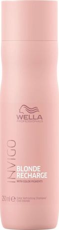 Wella Invigo Blond Recharge Шампунь-нейтрализатор желтизны для холодных светлых оттенков, 250 мл