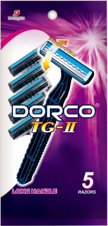 Dorco Cтанки для бритья "Dorco 2", c увлажняющей полоской и плавающей головкой, одноразовые, 5 шт.