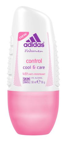 Adidas Дезодорант-антиперспирант ролик "Cool&Care Control Anti-Perspirant Roll-On", женский, 50 мл