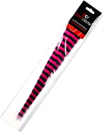 Цветные Clip-In локоны черно-розовая зебра. Размер универсальный. EF-CH06