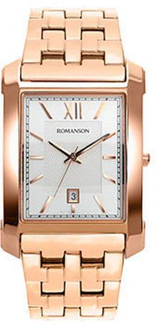 Часы наручные мужские Romanson, цвет: золотистый. TM8253MR(WH)