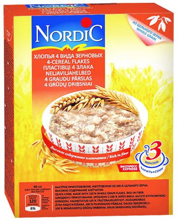 Nordic хлопья 4 вида зерновых, 600 г
