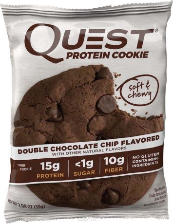 Печенье Quest Nutrition "Quest Cookie Double Chocolate Chip Cookie", 59 г