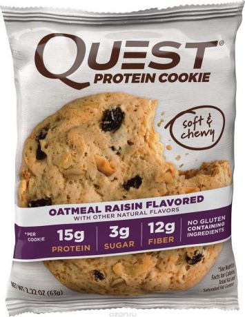 Протеиновое печенье Quest Nutrition Quest Cookie Oatmeal & Raisin, 63 г