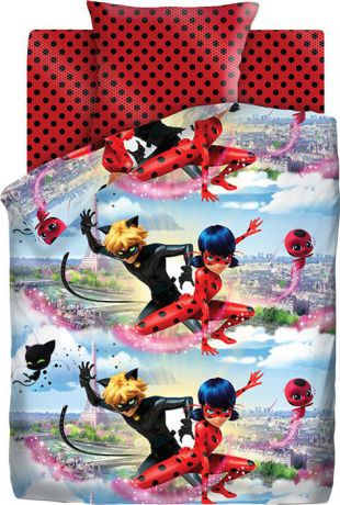 Детский комплект постельного белья LadyBug "Леди Баг и Супер Кот", 1,5 спальное, наволочка 70х70