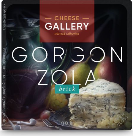 Cheese Gallery Сыр Горгонзола, 60%, c голубой плесенью, 90 г