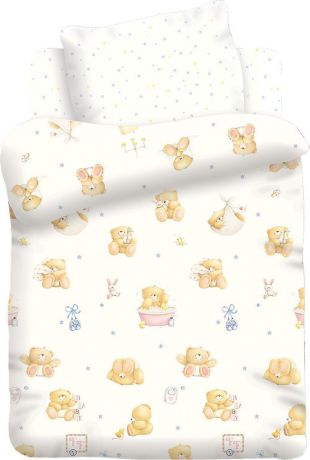 Комплект постельного белья детский Forever Friends "Маленькие мишки", наволочки 40x60. 8825/8826