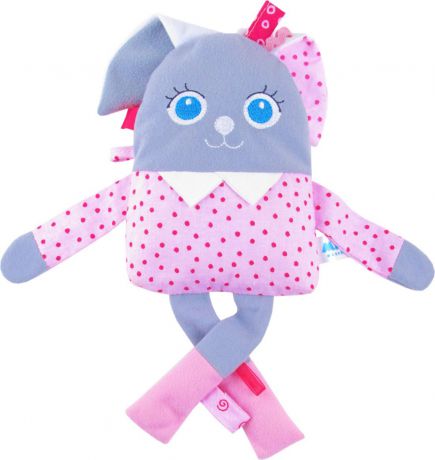 Развивающая игрушка Мякиши "Мой зайчик", цвет: серый, белый, розовый