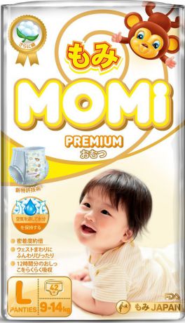 Подгузники-трусики Momi Premium, 9-14 кг, размер L, 42 шт