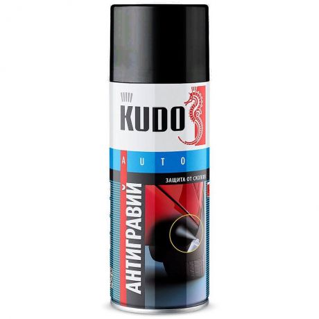 Антигравий KUDO гладкий, аэрозольный, 520мл, черный