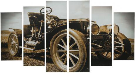 Картина Сюжет "Ретро автомобиль", модульная, 2487657, 150 х 84,5 см