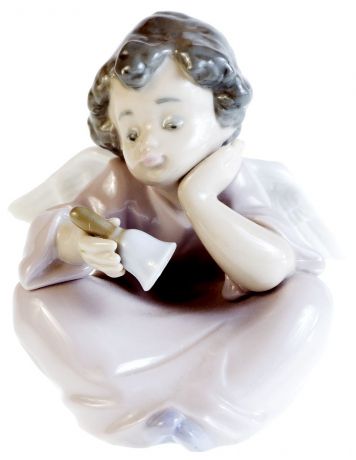 Статуэтка Lladro "Ангел с колокольчиком". Фарфор, роспись. Испания, 1989 год