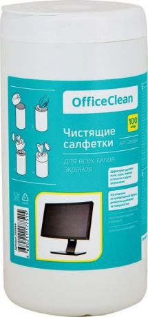 Салфетки чистящие влажные OfficeClean, для экранов, 260884, 100 шт
