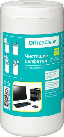 Салфетки чистящие влажные OfficeClean, универсальные, 248262, 100 шт