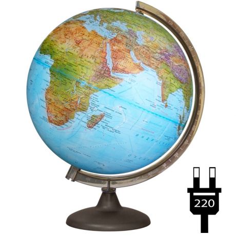 Глобусный мир Глобус, географический (школьный), с подсветкой, диаметр 32 см