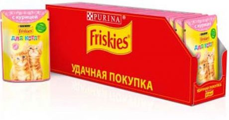 Корм консервированный Friskies Kitten Cig Chicken Pouch, с курицей, для котят, 85 г х 24 шт