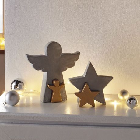 Декоративные фигуры Хит-декор "Ангел и звезда", цвет: серебристый, золотой, 2 шт