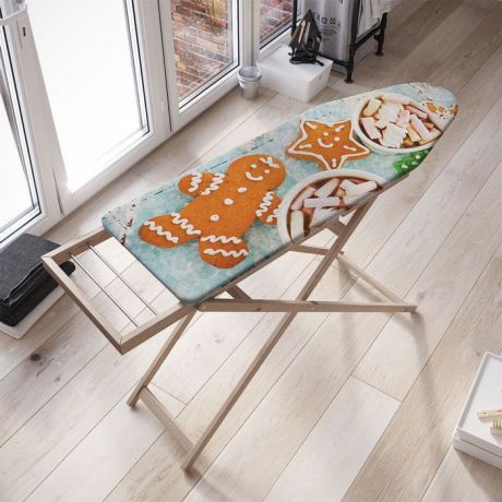 Чехол для гладильной доски JoyArty "Сладкий стол", ib_78648, оранжевый, с синтепоном, 136 х 50 см
