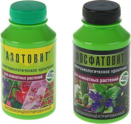 Комплект удобрений Азотовит+Фосфатовит, для комнатных растений, 2 шт по 220 мл