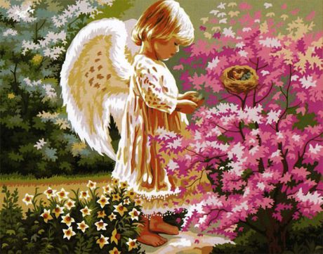 Набор для рисования по номерам Цветной "Ангел хранитель", 50 x 65 см