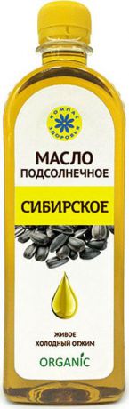 Подсолнечное масло Компас Здоровья Сибирское, нерафинированное, органик, 500 мл