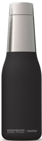 Термобутылка Asobu "Oasis", цвет: черный, серебристый, 0,59 л