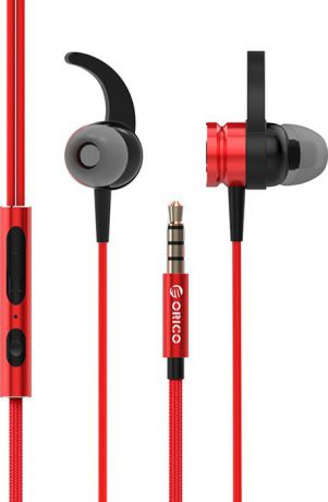 Наушники Orico с микрофоном и регулятором звука, SOUNDPLUS-RS1-RD, красный