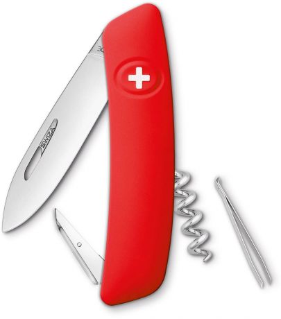 Нож швейцарский SWIZA "D01", цвет: красный, длина клинка 7,5 см