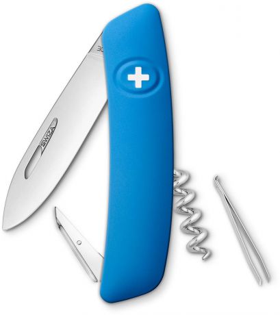 Нож швейцарский SWIZA "D01", цвет: синий, длина клинка 7,5 см