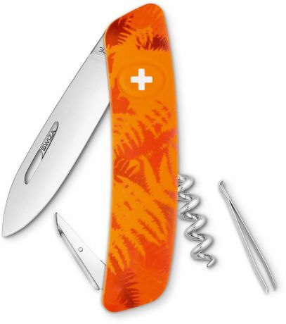 Нож швейцарский SWIZA "C01", цвет: оранжевый, длина клинка 7,5 см