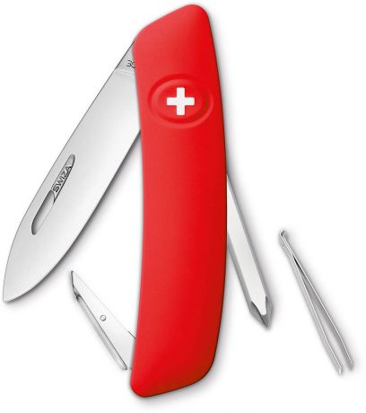 Нож швейцарский SWIZA "D02", цвет: красный, длина клинка 7,5 см