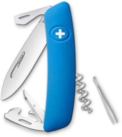 Нож швейцарский SWIZA "D03", цвет: синий, длина клинка 7,5 см